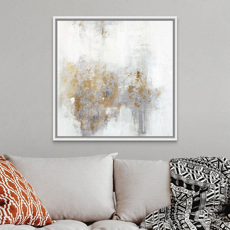 «Cali Gold III» par Joshua Schicker, reproduction sur toile, Cadre flottant blanc, H 38 po x l 38 po x P 1,75 po