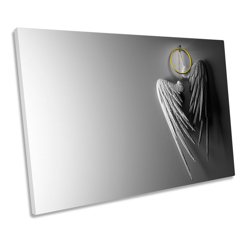 Angel Wings Halo Cloakroom - Wrapped Canvas Print, 30.5cm H x 45.7cm W x 2cm D
