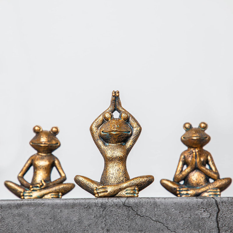 Figurines de yoga grenouille 3 pièces