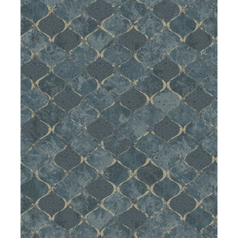 33' L x 21" W Wallpaper Roll, Blue