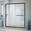DreamLine Infinity-Z P 30 po x l 60 po x H 74 3/4 po, porte de douche coulissante semi-sans cadre en bronze huilé avec base de douche à drain à gauche-132401058-132401064