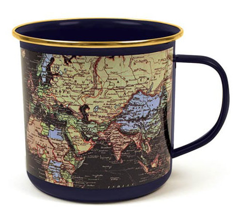 Man Of The World Enamelware Camping Mug, Blue