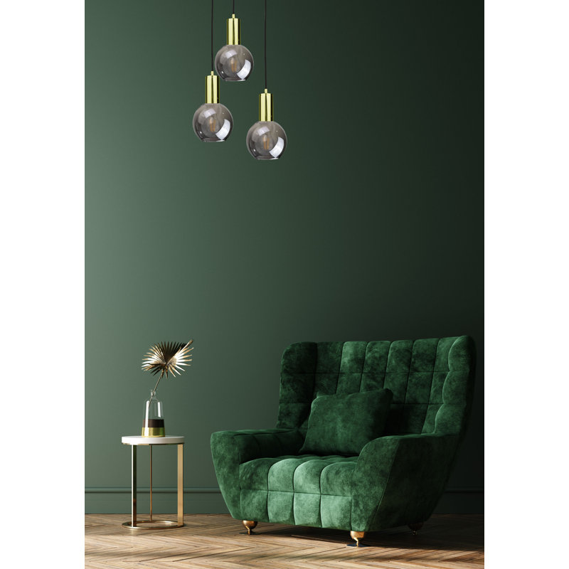 Myers 3 - Light Cluster Pendant, Black/Gold