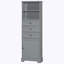Grande armoire de rangement avec 3 tiroirs et tablettes réglables pour salle de bain, bureau, bureau et intérieur-2141215901