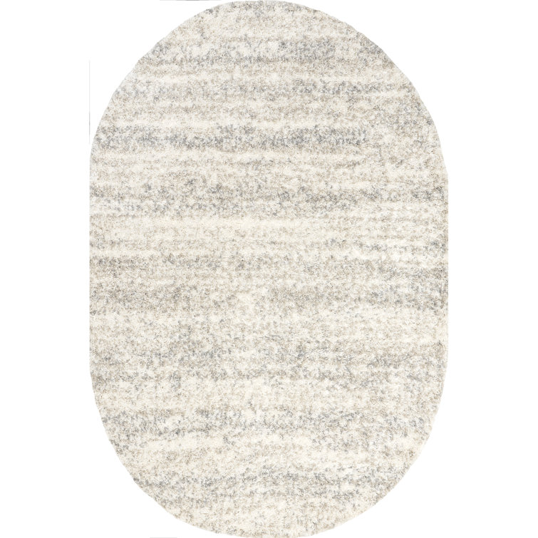 Makenna Performance Solid Shag Light Gray/Beige/Ivory Rug