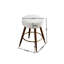 Tabouret pivotant à 360 ° de style Mid-Century rembourré blanc