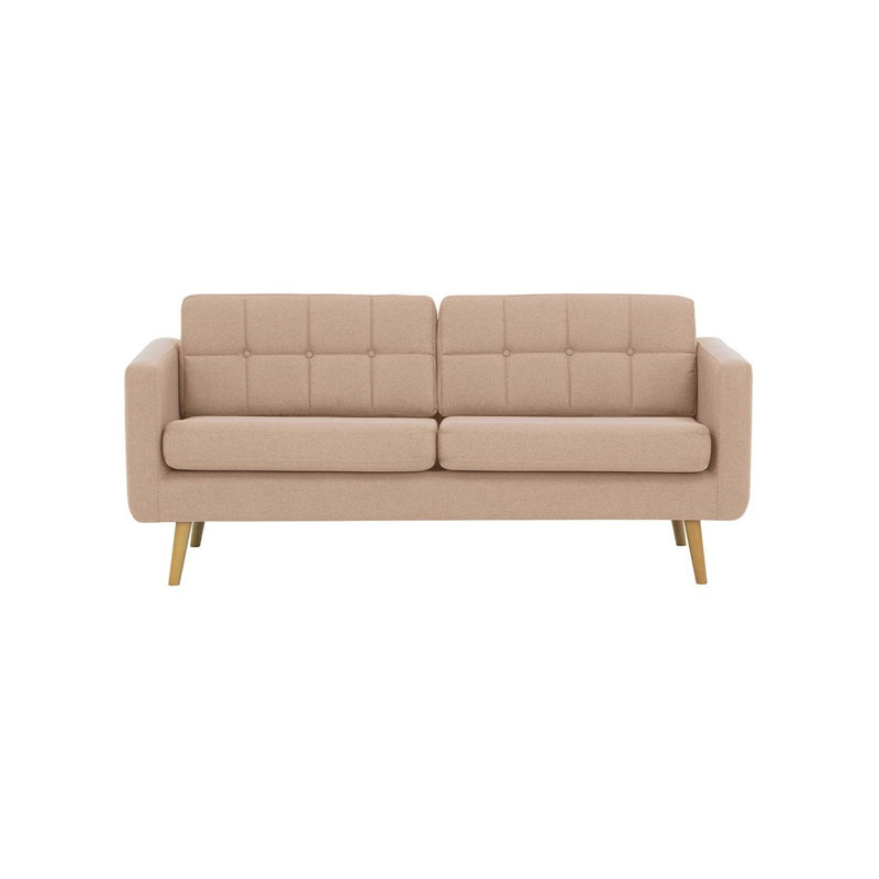 Schuster 3 Seater Upholstered Sofa, Pink