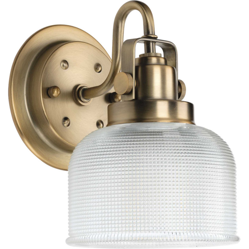 Éclairage pour salle de bain à intensité variable 1 lumière Wortman, Laiton rétro