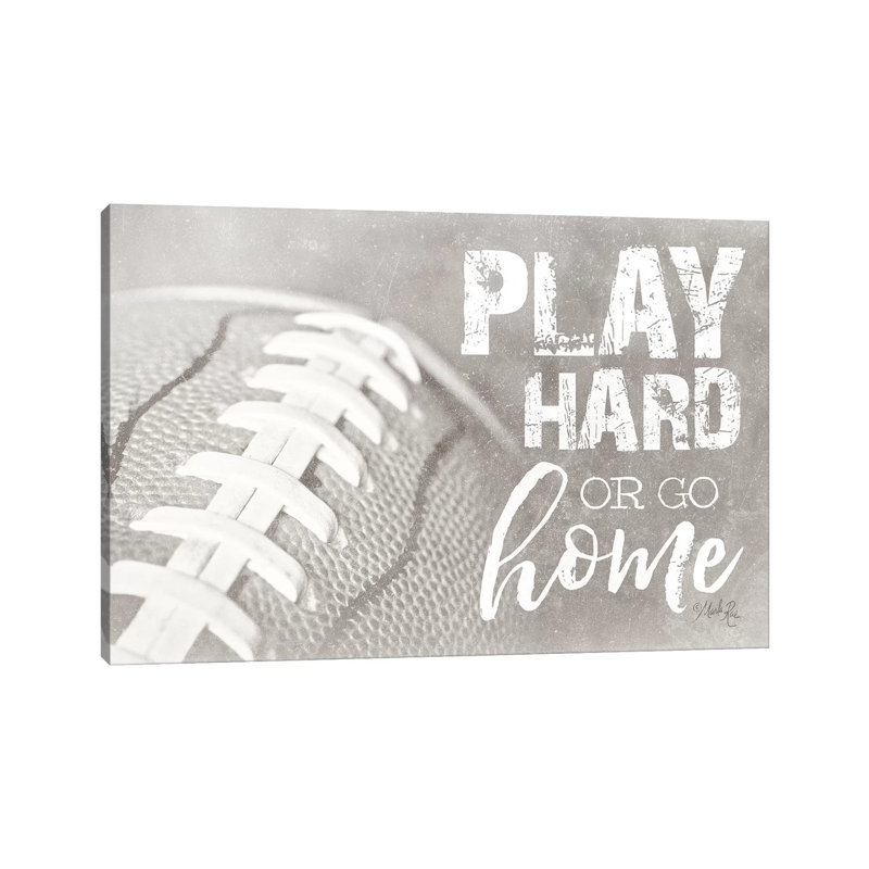 Football - Play Hard by Marla Rae - Wrapped Canvas Print, 20.32 cm H x 30.48 cm W