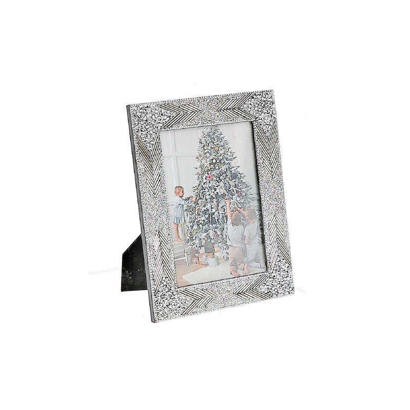 Andan Silver Beaded Picture Frame with Mat, 5" x 7"