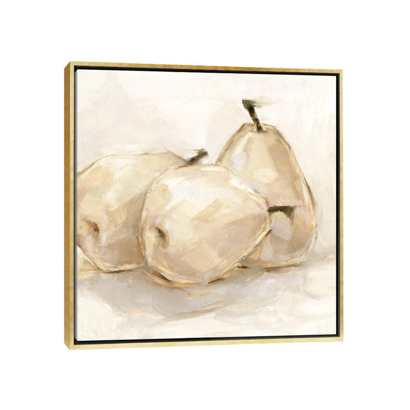 "White PEAR Study II" par Ethan Harper, reproduction d’art, H 18 po x l 18 po x P 1,5 po, Toile encadrée d'or, Aucun mat