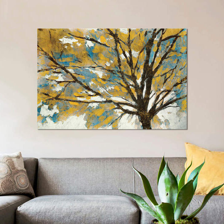 «Soleil», reproduction sur toile, H 12 po x l 18 po x P 1,5 po, Toile tendue, Pas de tapis