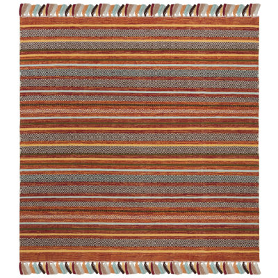 Tapis rayé en coton tissé à la main Montauk