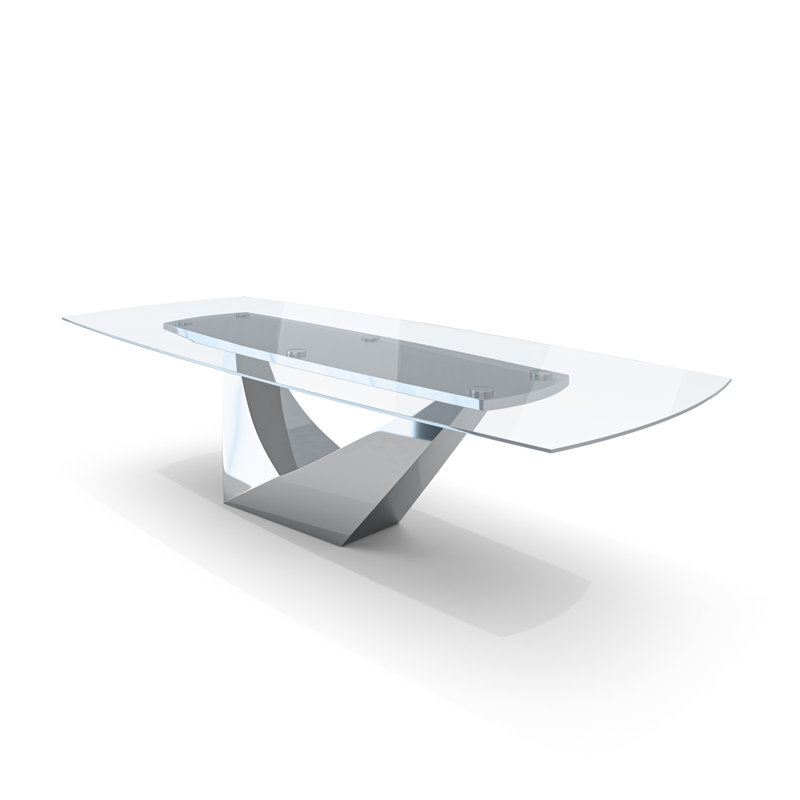 Rectangle Pedestal Dining Table, 29.5" H x 48" W x 108.3" D
