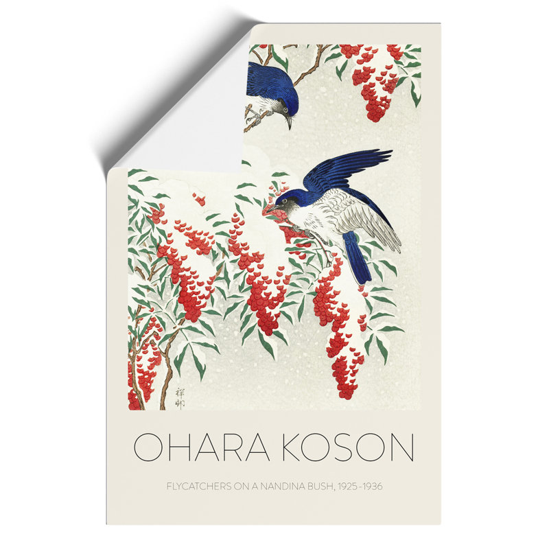 Birds on a Nandina Bush Print by Ohara Koson - Frameless Print, 59cm H x 42cm W x 0.1cm D