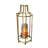 Gold Metal Candle Holder with Glass Hurricane for Tabletop Candle Decor and Elegant Christmas Ambiance