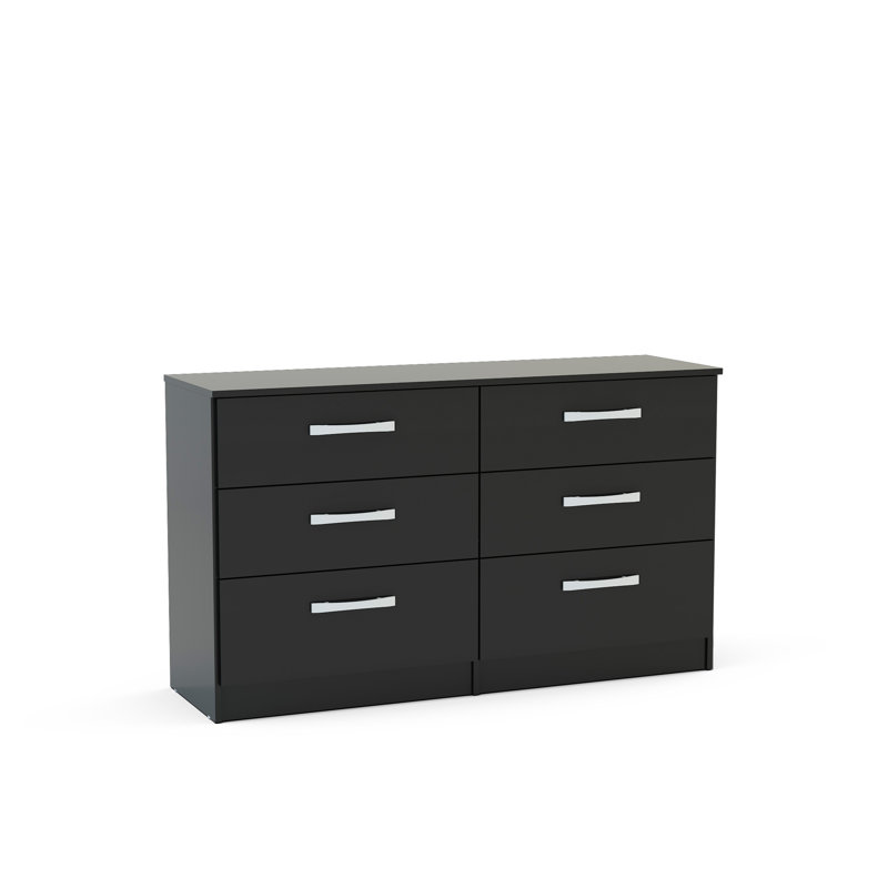 Marquitta 6 Drawer 127.5Cm W Dresser, Black