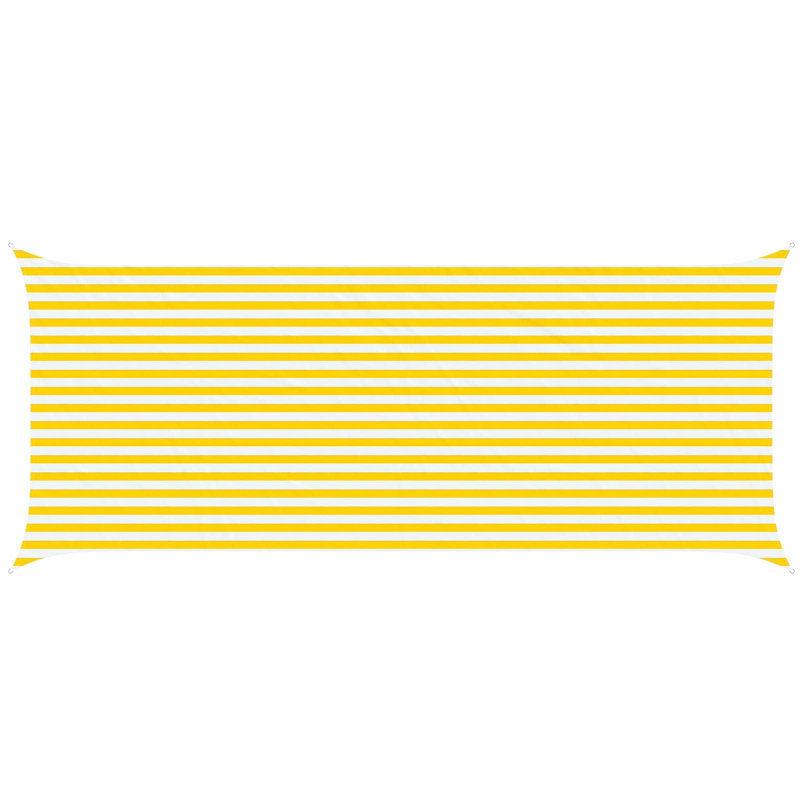 Vidaxl Sunshade Sail Oxford Fabric Rectangular Patio Shade Sunscreen Canopy, Yellow/White, 2.5m W x 6m L