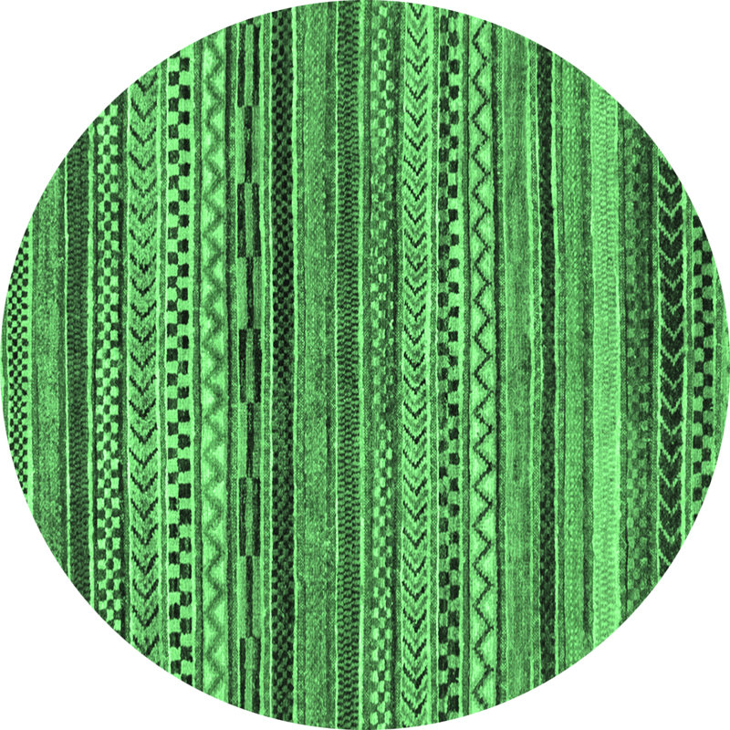 Washable Geometric Indoor Rug, Round 8'