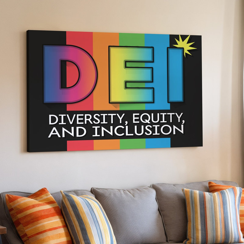 Reproduction d'art graphique sur toile, "Acrylique", "Dei", au centre, avec un dégradé de couleurs, H 11 po x l 14 po