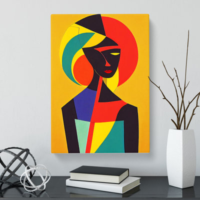African Woman In Abstract - Wrapped Canvas Print