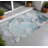 3' X 5' Teal Abstract Washable Non Skid Indoor Outdoor Area Rug