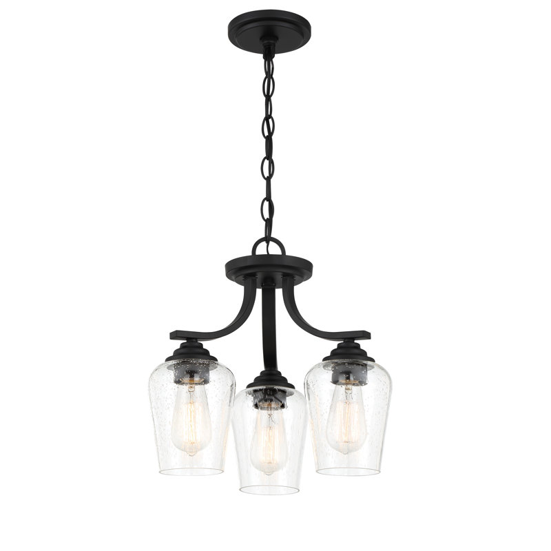 Arbra Glass Semi Flush Mount, Coal, Clear