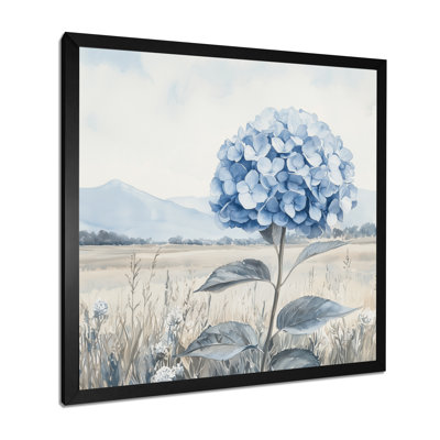 Champ d'hortensias en hiver II - hydrangées, art mural