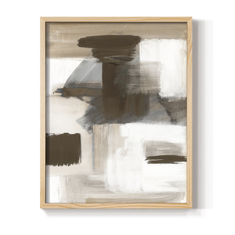 Navigating Neutrals Framed Print - Solid Wood, Natural, 21" H x 17" W