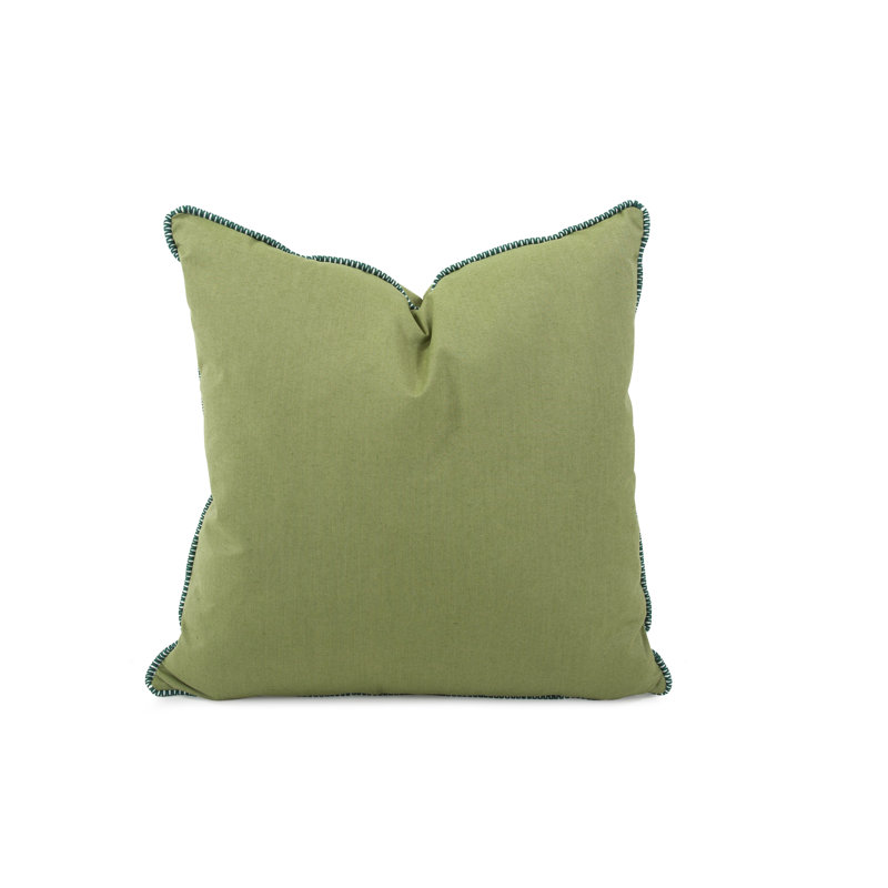 Delijah Sunbrella® Throw Square Indoor/Outdoor Pillow Cover & Insert, Seascape Moss, 24" x 24"