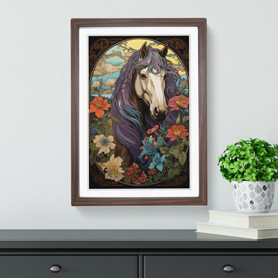 Shire Horse Nouveau - Framed Print
