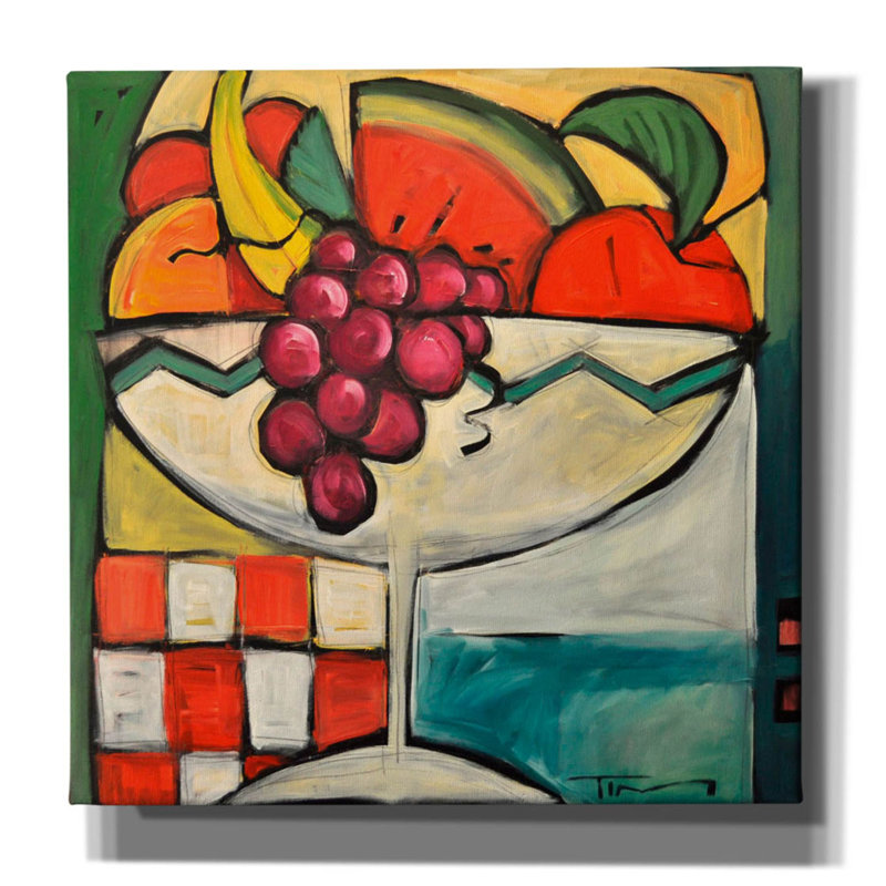 «Red Cocktail Studio» par Tim Nyberg, art mural sur toile, H 12 po x l 12 po x P 0,75 po