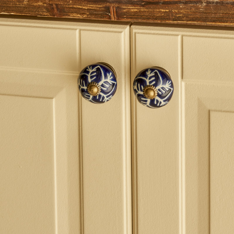 Senna Floral Ceramic Cabinet Knobs (Set Of 2)