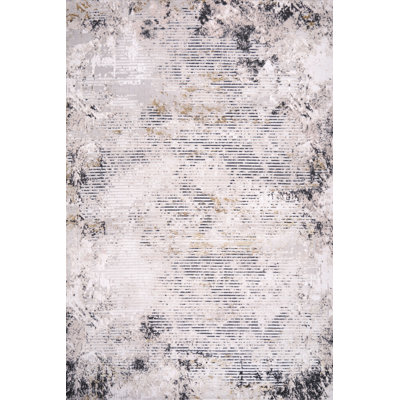 Ruby Weathered Lines Beige Gold Abstract Area Rug