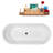 67" Streamline Soaking Glossy White Freestanding Tub and Tray With Internal Drain-101412732