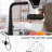 Temperature Display Kitchen Faucet In Matte Black - Pull Down Single Handle With Three Water Outlet Components  Stream, Spray, Rainfall  For Waterfall & Control And Kinds Rainfall
