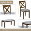 Ensemble de salle à manger de cuisine 6 pièces, table de salle à manger rectangulaire en bois avec 4 chaises rembourrées et un banc, ensemble de table de salle à manger pour 6 personnes-897345391-891462239