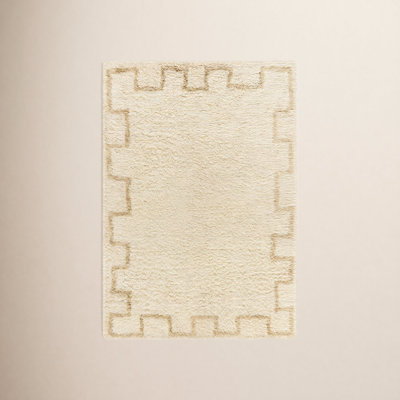 Anemone Hand-Tufted Ivory Moroccan Shag Rug