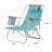 Mint Green White Striped Aluminum Folding Beach Chair, Adjustable Reclining Outdoor Sand Lounge Chair With Wooden Armrest, Side Drink Pocket & Detachable Headrest, Portable Lawn Chair For Beach Pool Patio Camping-129861073