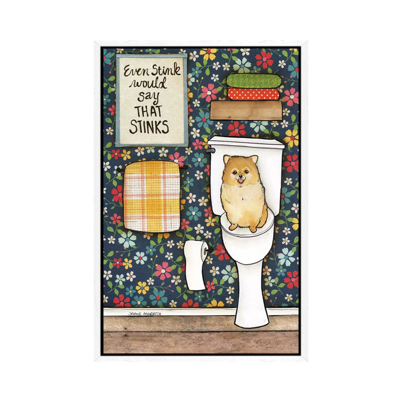That Stinks by Jamie Morath - Print on Canvas, White Floater Framed, 101.6cm H x 66.04cm W x 3.81cm D