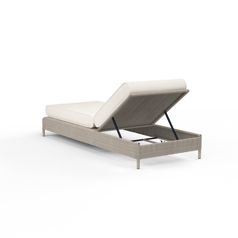 Chaise longue d'extérieur en résine Manhattan, Toile lin Sunbrella®