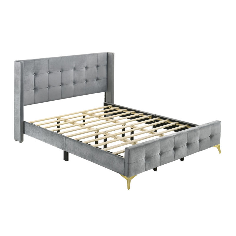 Paderborn Upholstered Bed, Silver Grey, Single (3')