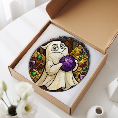 Vitrail en verre coloré 12 "H Ghost