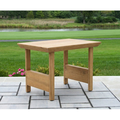 Table d'appoint rectangulaire en teck massif Everlee