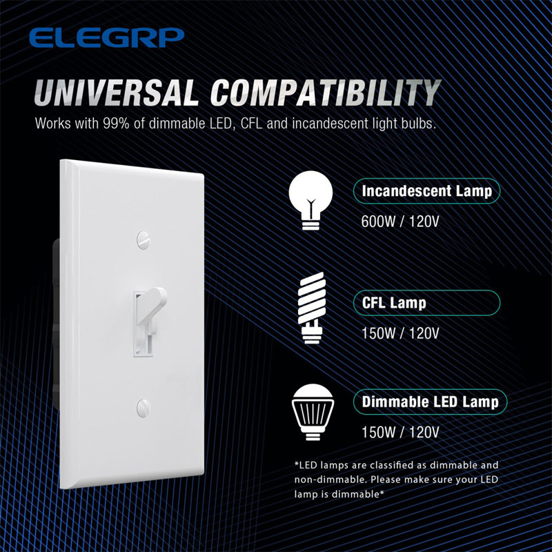 Gradateur à 3 voies 600 Watts, 6, Blanc