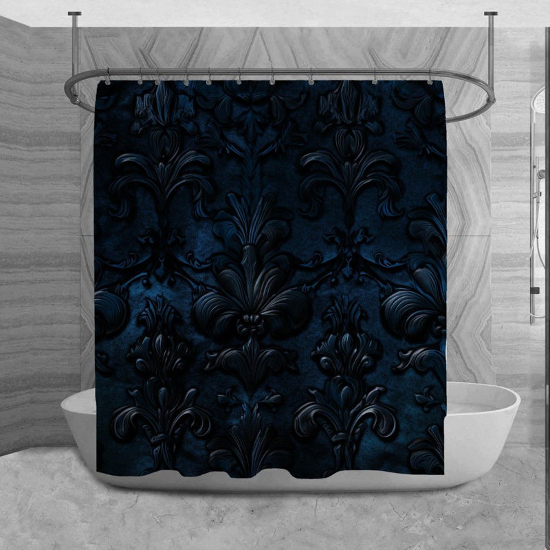 Rideau de douche en damas Vilem, H 93 po x l 70 po