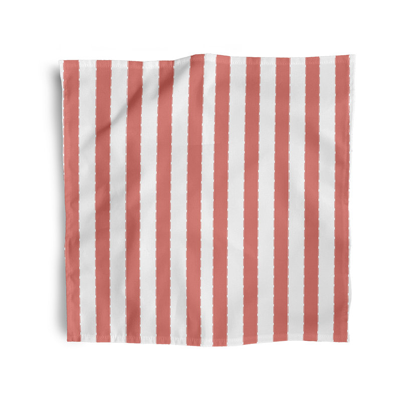 Stitch In Time Polyester Striped Square Napkin, 18" W x 18" L, Seed