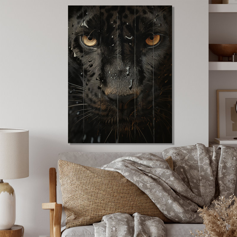 «Black Black Panther», rencontre abstraite sur bois, H 20 po x l 10 po x P 0,78 po