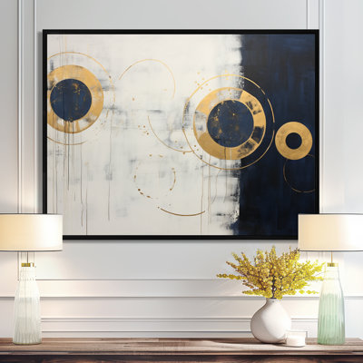 Circulaire soleil doré et lune - impression d'art mural minimalisme
