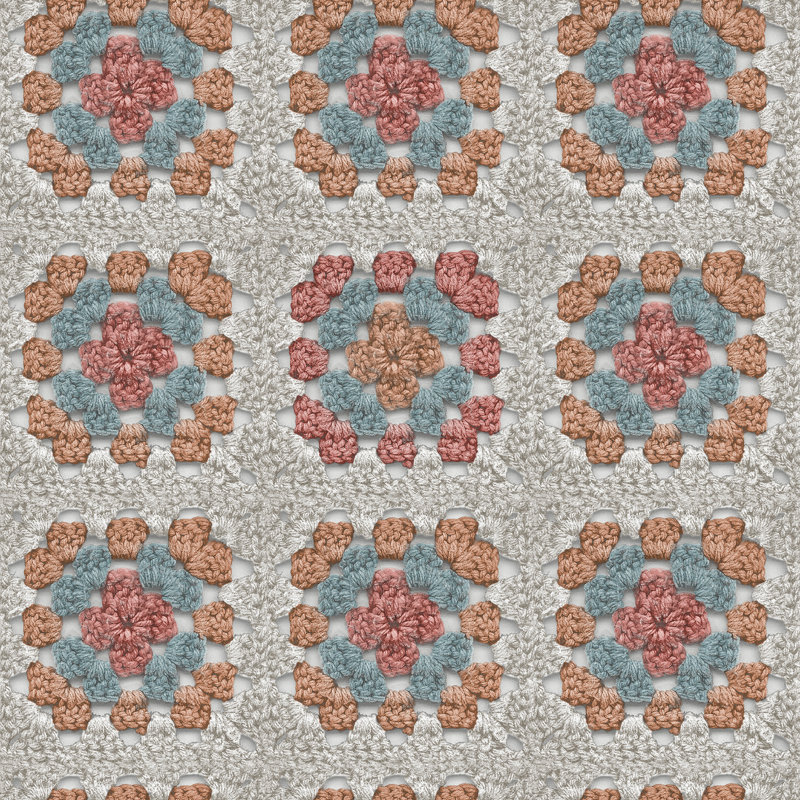 Papier peint adhésif Granny Square, Orange